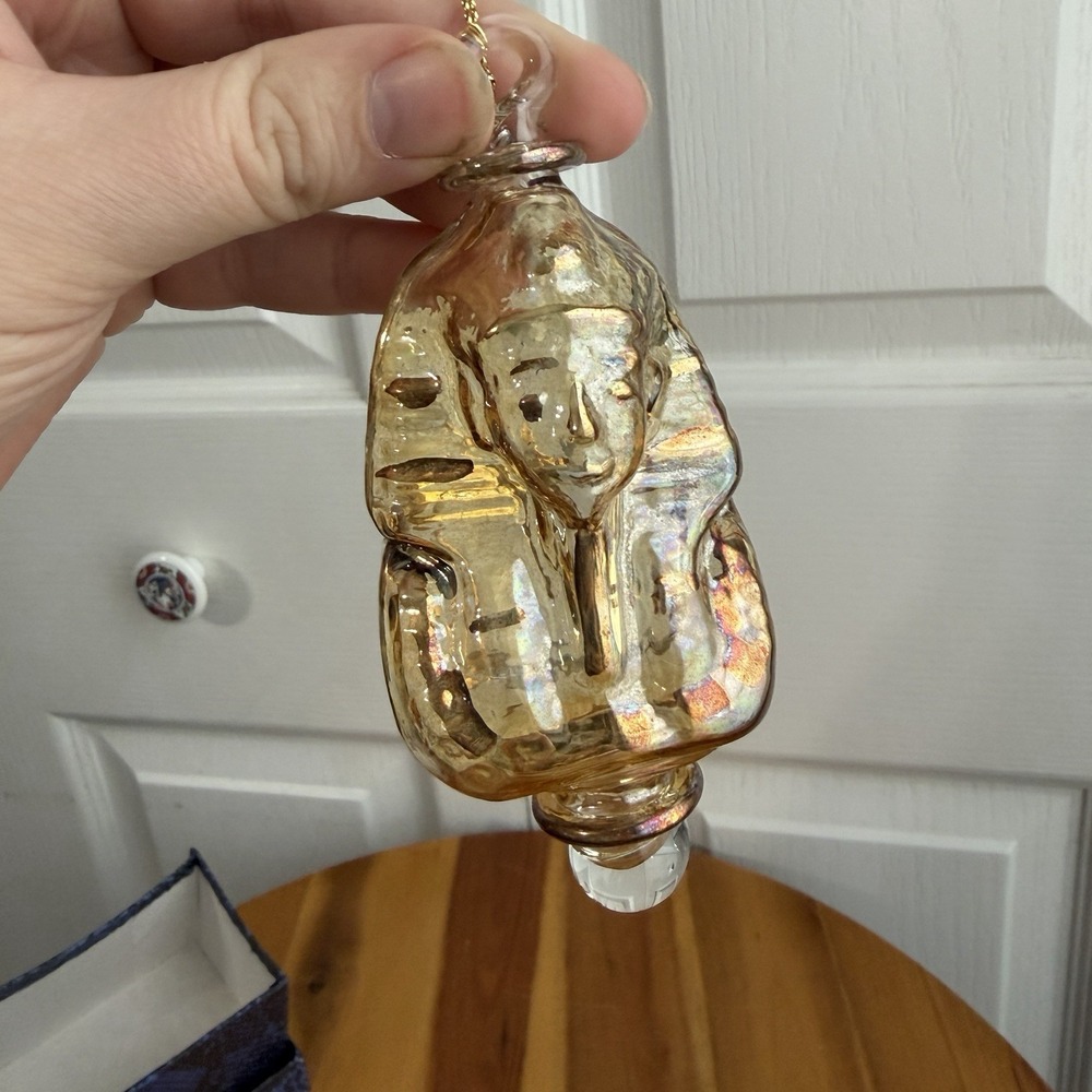 Desert Designs Mouth Blown Glass King Tut Egyptian Christmas Ornament Gift
